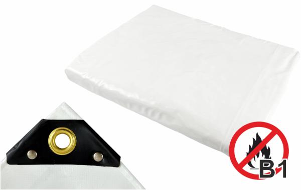 PVC-Abdeckplane B1 ca. 600 g/m², 4 x 6 m, weiß, schwer entflammbar